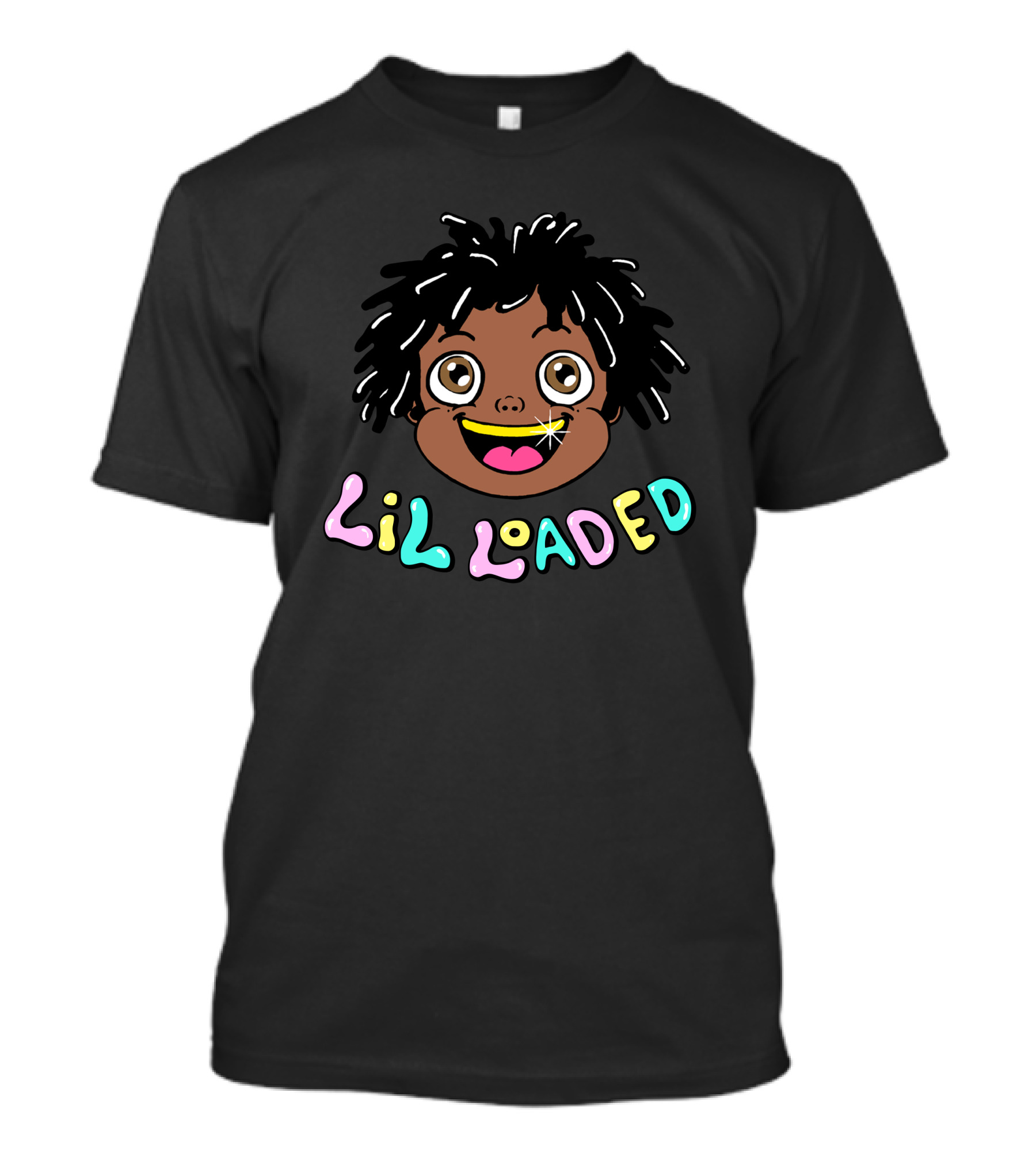 Lil Loaded Colorful Cartoon Face T-Shirt