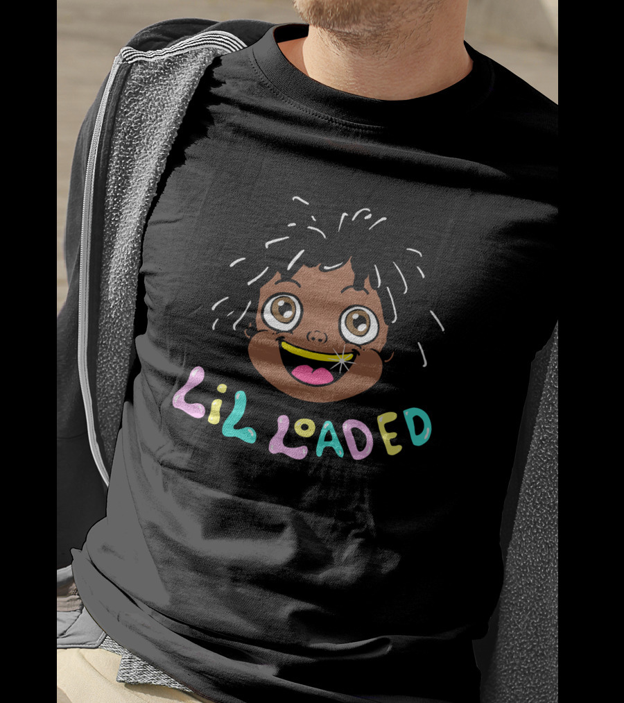 Lil Loaded Colorful Cartoon Face T-Shirt