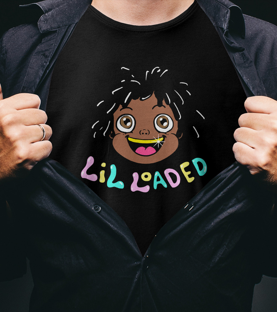 Lil Loaded Colorful Cartoon Face T-Shirt