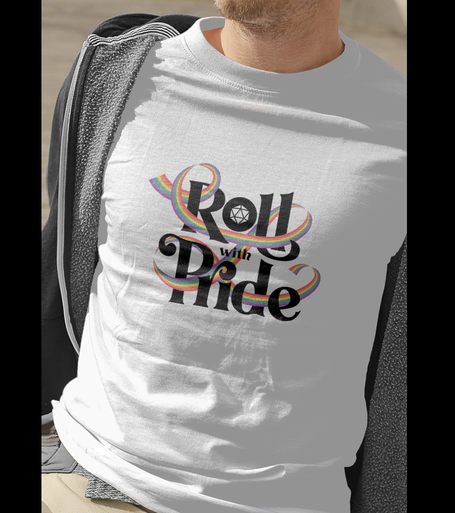 PaolasPixels Merch Roll With Pride Rainbow Dice T-Shirt