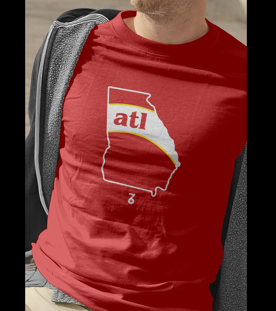 Atlanta ATL State Stripe Seven Six Merch T-Shirt
