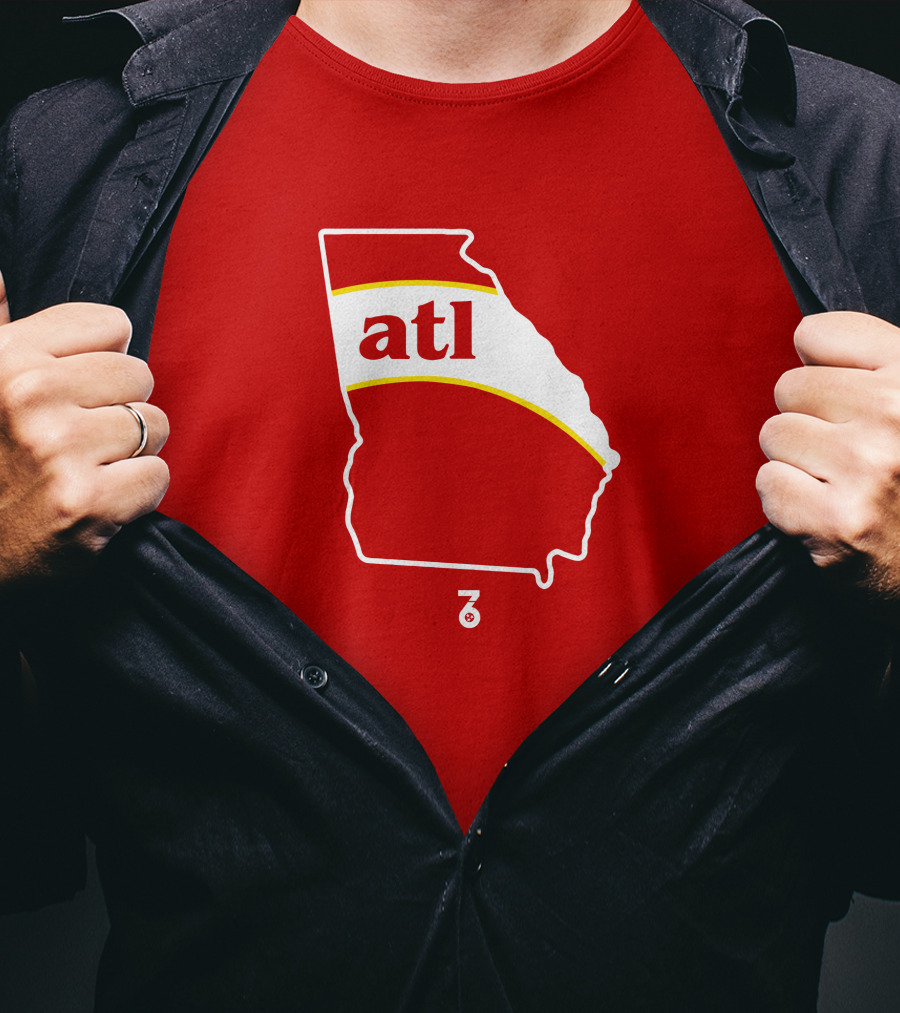 Atlanta ATL State Stripe Seven Six Merch T-Shirt