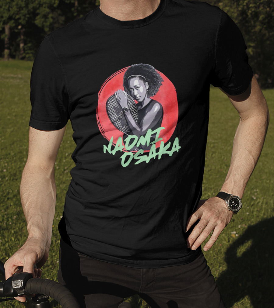Naomi Osaka Tennis Champion Graphic Red Circle Background T-Shirt