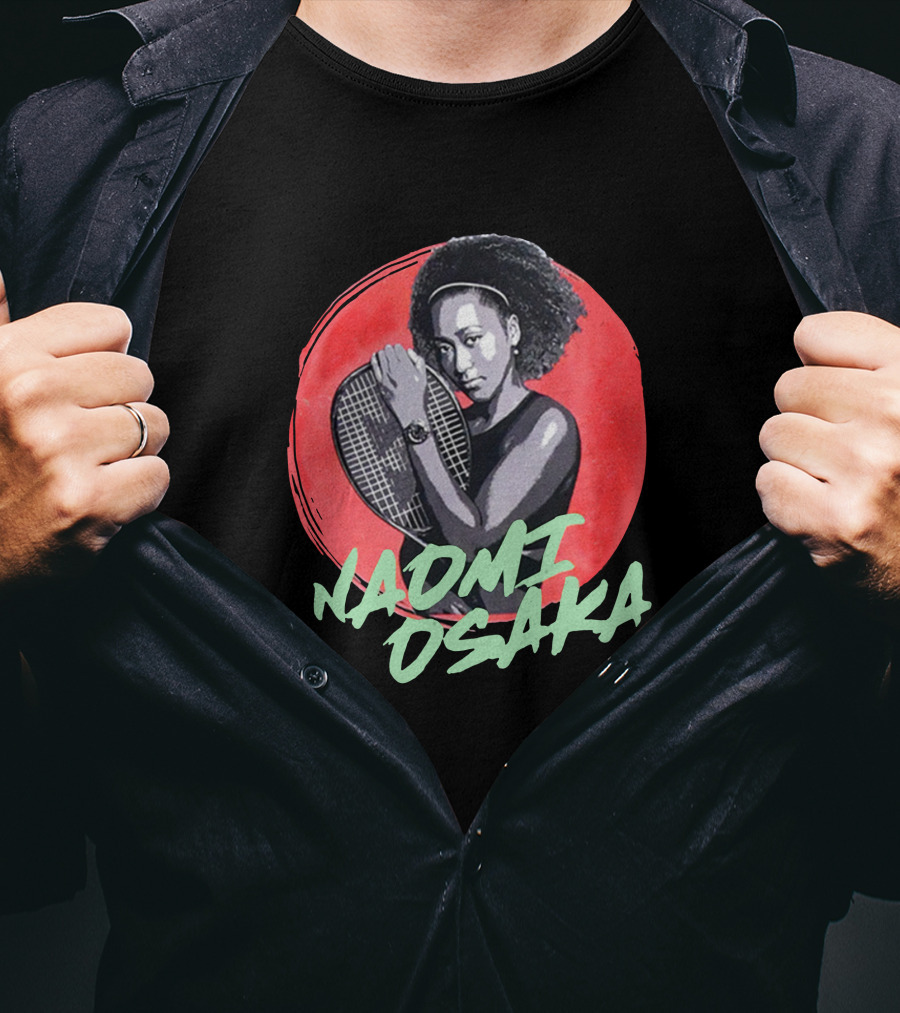 Naomi Osaka Tennis Champion Graphic Red Circle Background T-Shirt