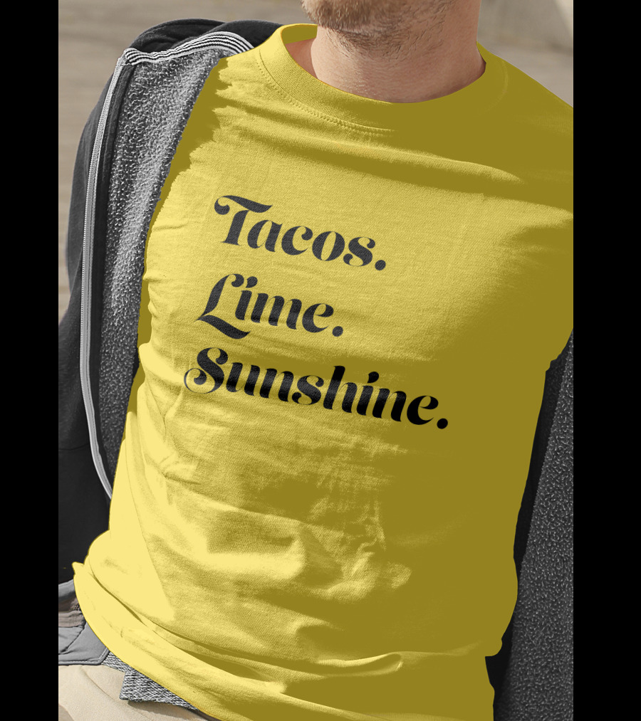 Tacos Lime Sunshine Vibrant Summer Vibes T-Shirt