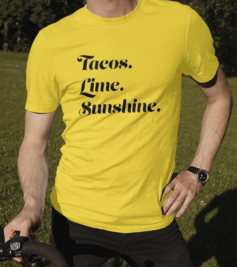 Tacos Lime Sunshine Vibrant Summer Vibes T-Shirt
