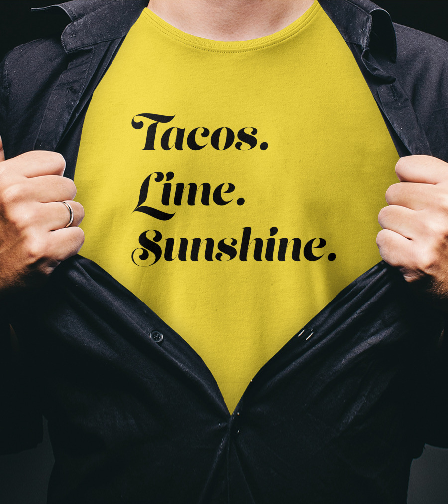 Tacos Lime Sunshine Vibrant Summer Vibes T-Shirt