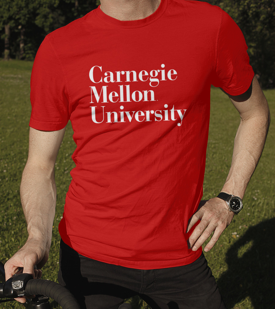 Carnegie Mellon University Red Background Classic Font T-Shirt