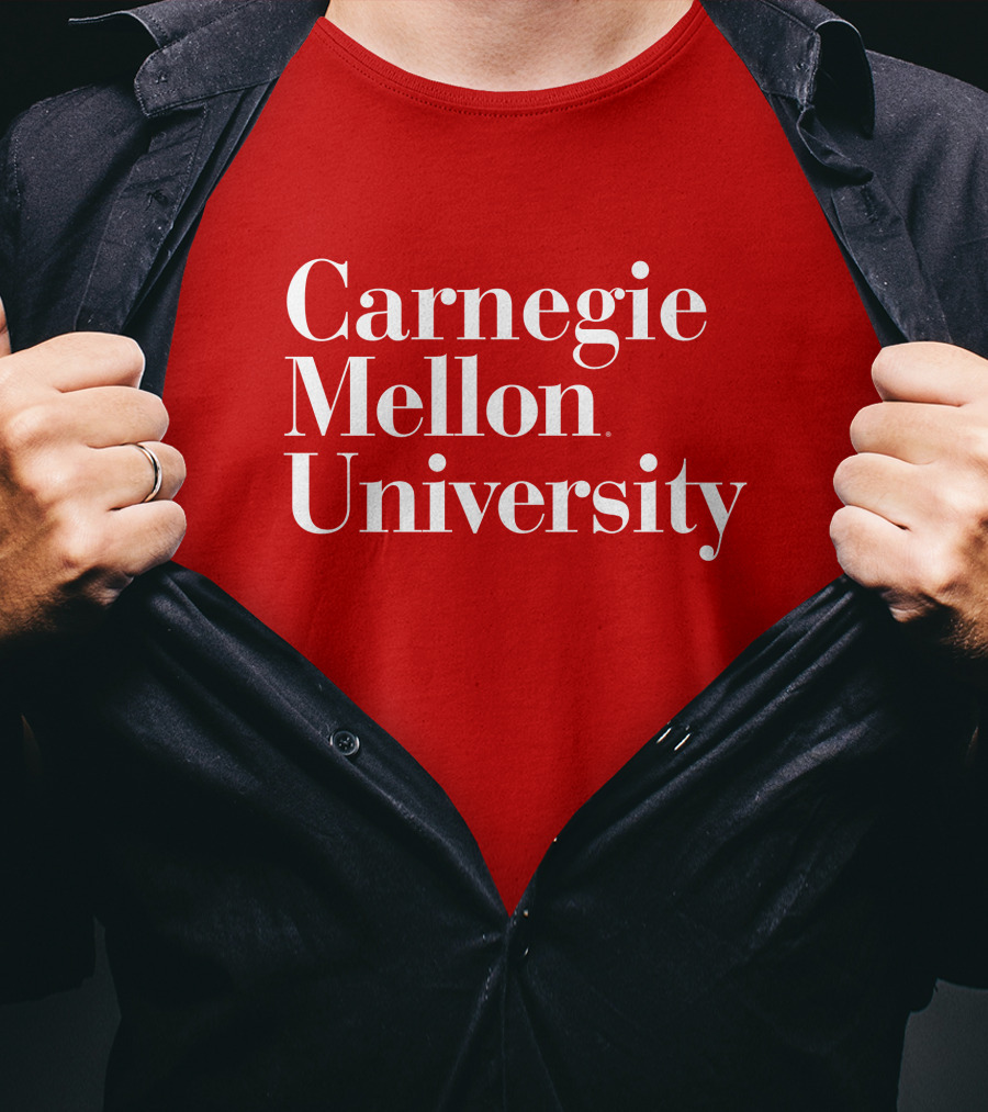 Carnegie Mellon University Red Background Classic Font T-Shirt