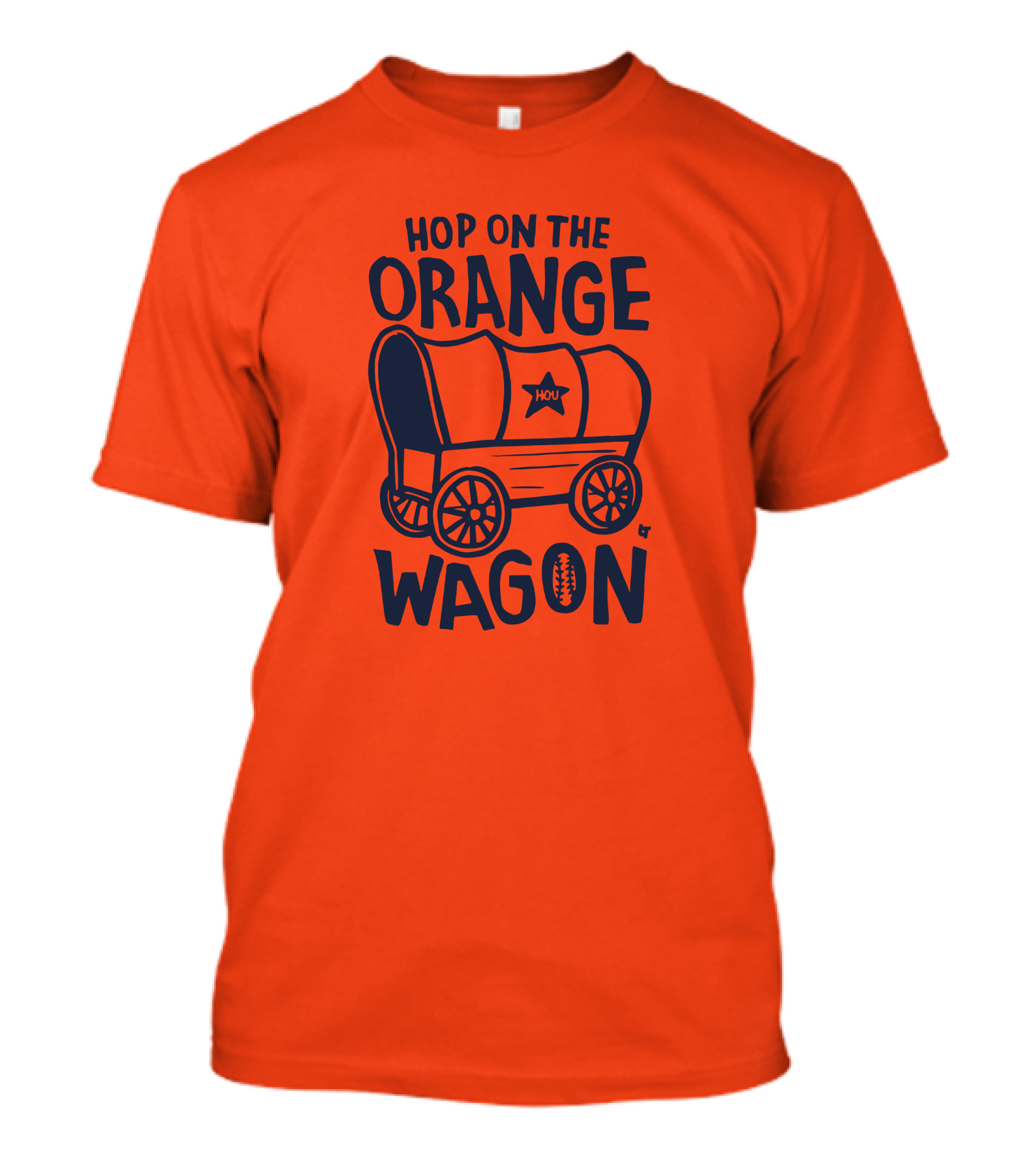 Hop On The Orange Wagon HOU Football T-Shirt