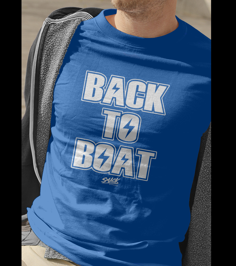 Back To Boat Smack Lightning Bolt Blue T-Shirt