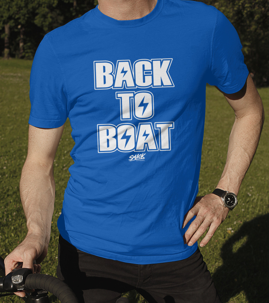 Back To Boat Smack Lightning Bolt Blue T-Shirt