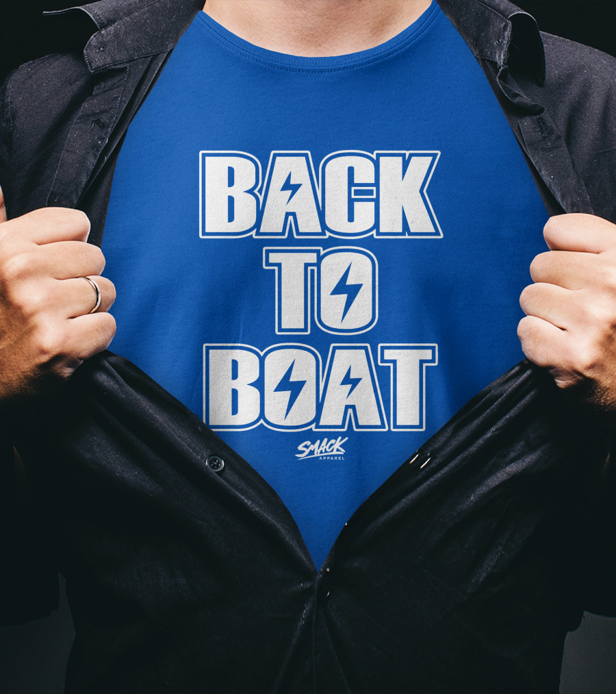 Back To Boat Smack Lightning Bolt Blue T-Shirt
