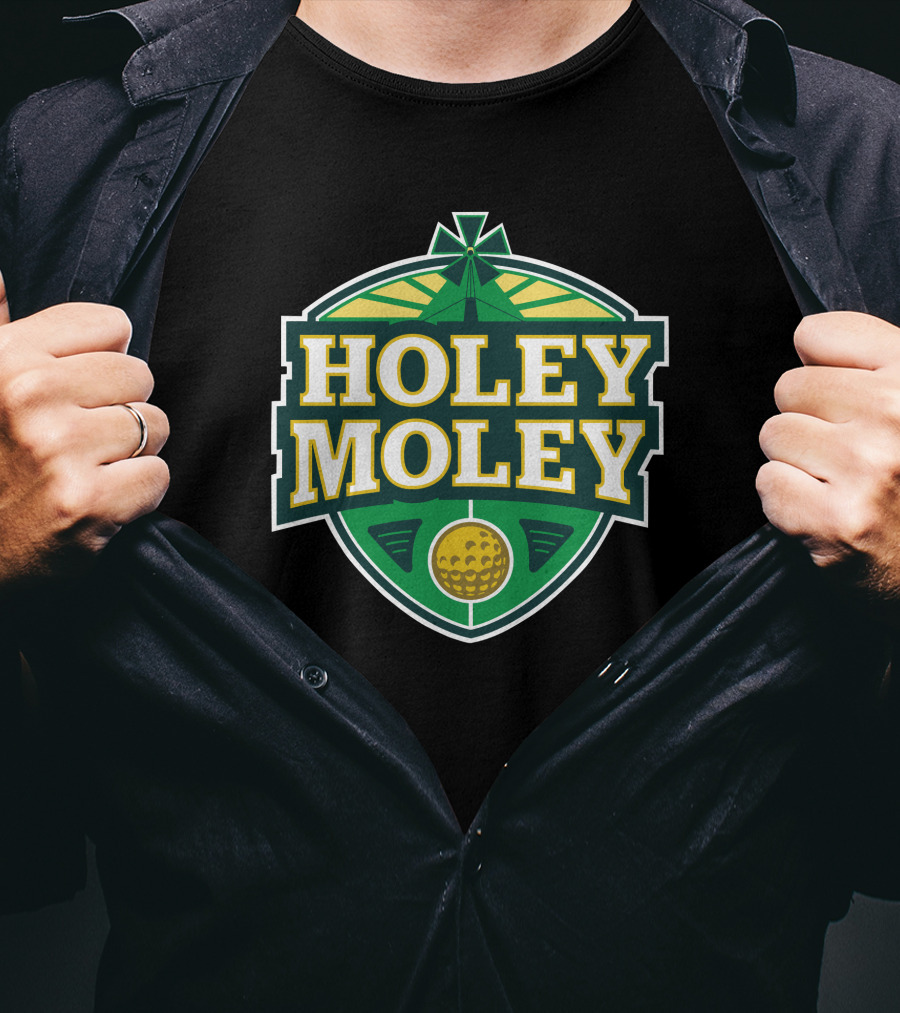 Holey Moley Golf Shield Emblem T-Shirt