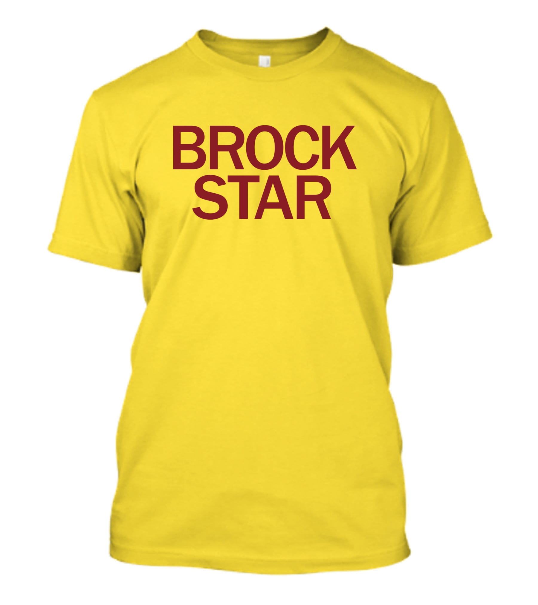 Raygun Merch Brock Star Gold Bold Text On Yellow T-Shirt