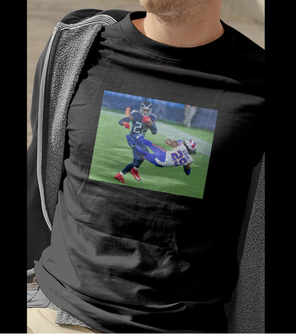 Derrick Henry Stiff Arm Josh Norman Iconic NFL Moment T-Shirt