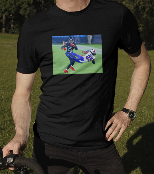Derrick Henry Stiff Arm Josh Norman Iconic NFL Moment T-Shirt