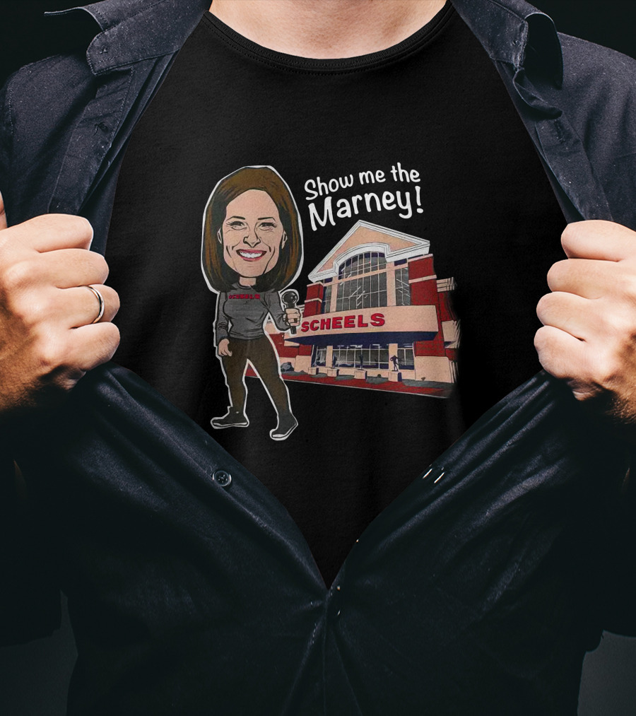 Show Me The Marney Scheels Storefront Caricature T-Shirt