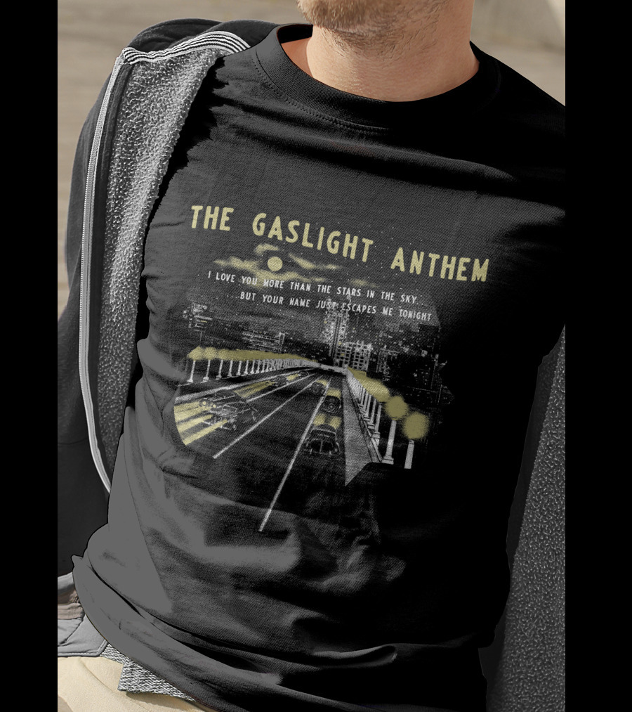 The Gaslight Anthem 1930 Stars In The Sky Bridge Skyline T-Shirt