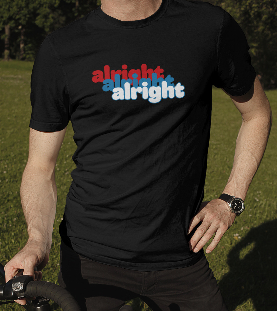 Alright Alright Alright Matthew McConaughey Retro Red Blue T-Shirt