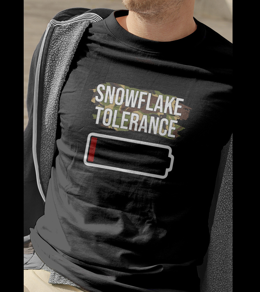 Snowflake Tolerance Low Battery Camouflage Kev Riches T-Shirt