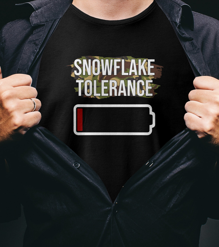 Snowflake Tolerance Low Battery Camouflage Kev Riches T-Shirt