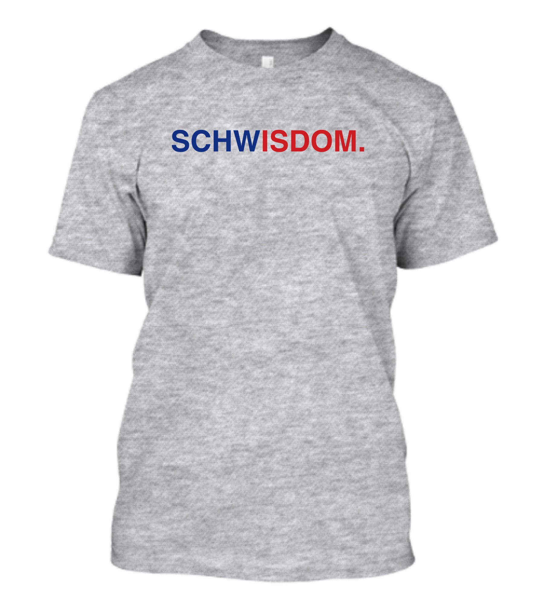 Obvious Schwisdom Bold Lettering Blue Red Grey T-Shirt