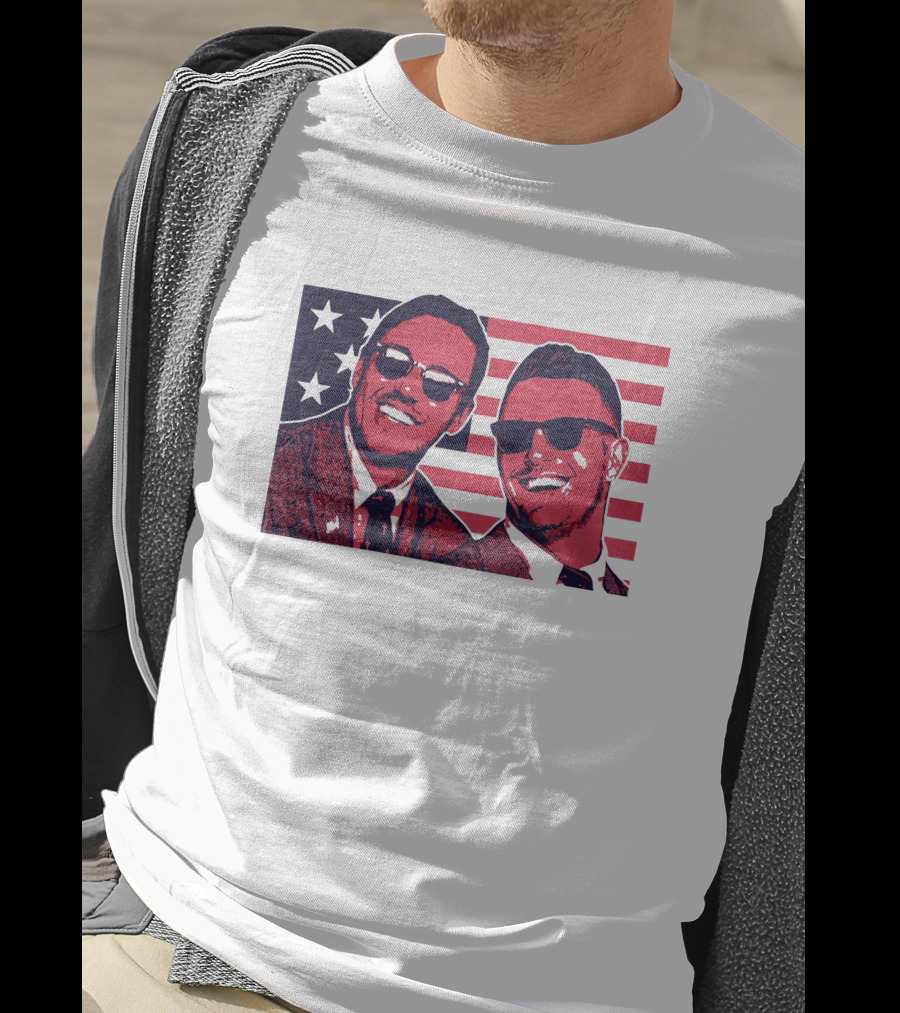 Brooks Koepka Merch The Hug USA Flag Sunglasses Smiling T-Shirt