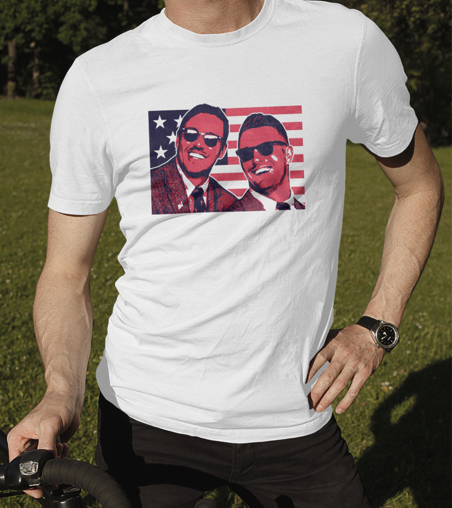 Brooks Koepka Merch The Hug USA Flag Sunglasses Smiling T-Shirt