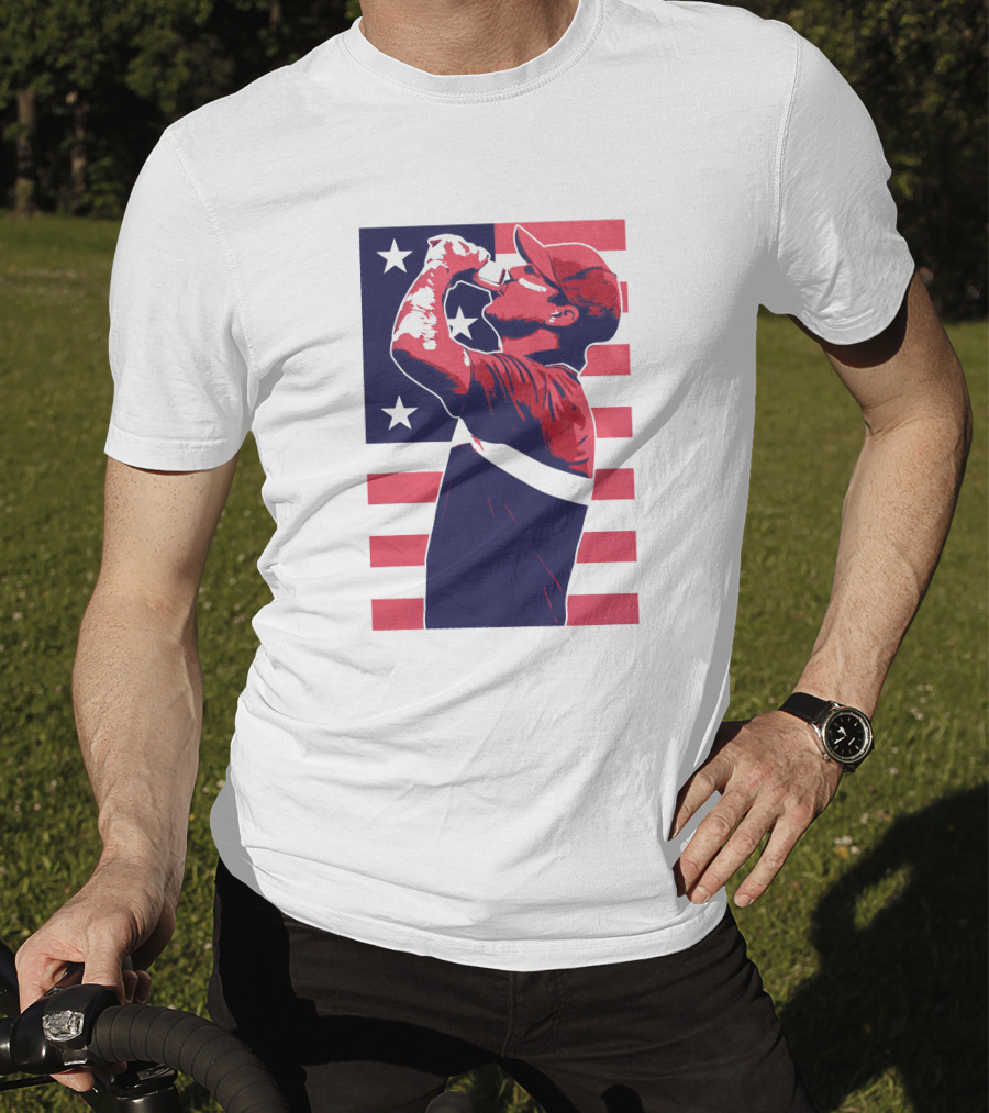 Brooks Koepka The Chug American Flag T-Shirt