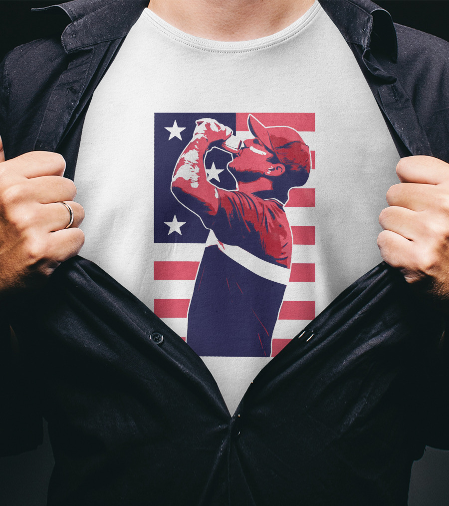 Brooks Koepka The Chug American Flag T-Shirt