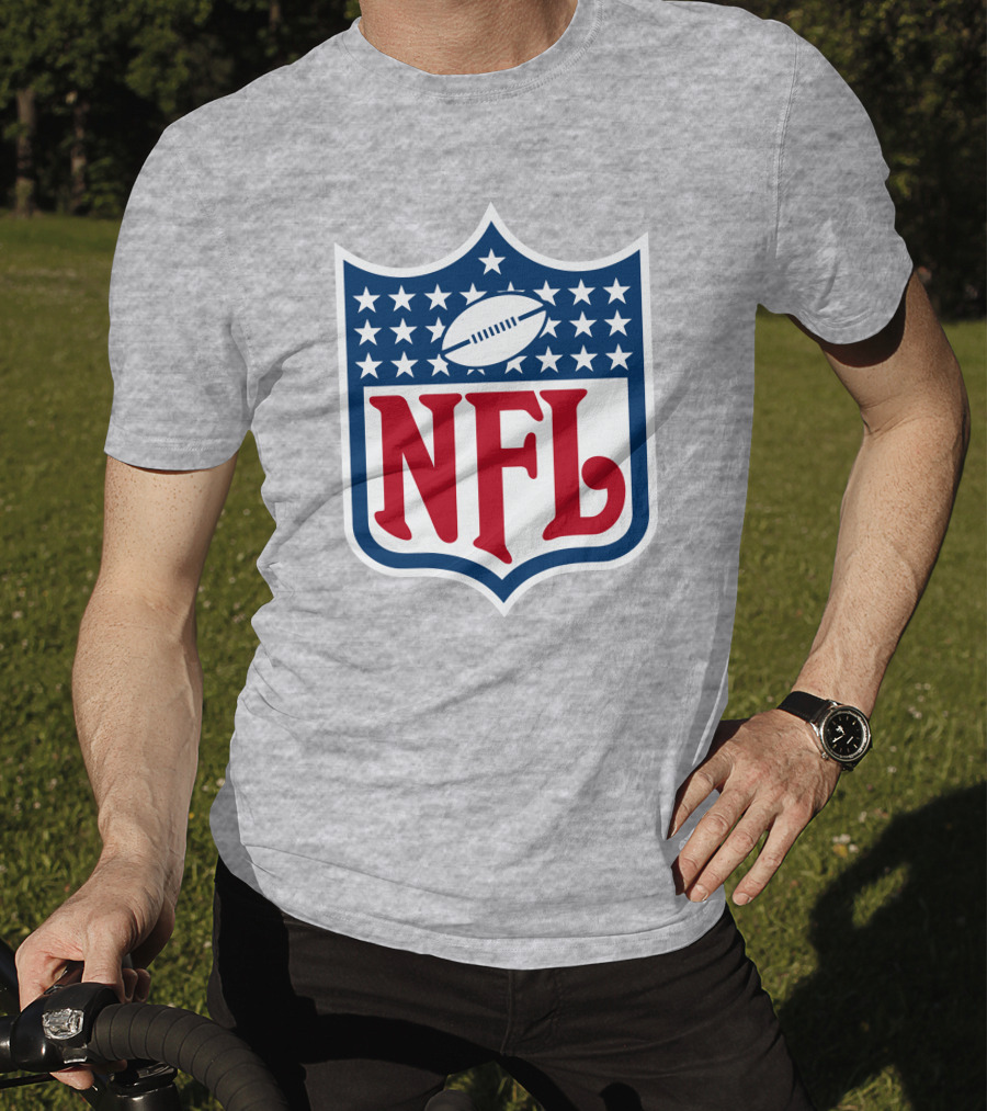 Annie Agar NFL Meeting Football Shield T-Shirt