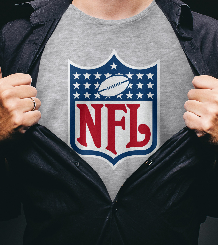 Annie Agar NFL Meeting Football Shield T-Shirt