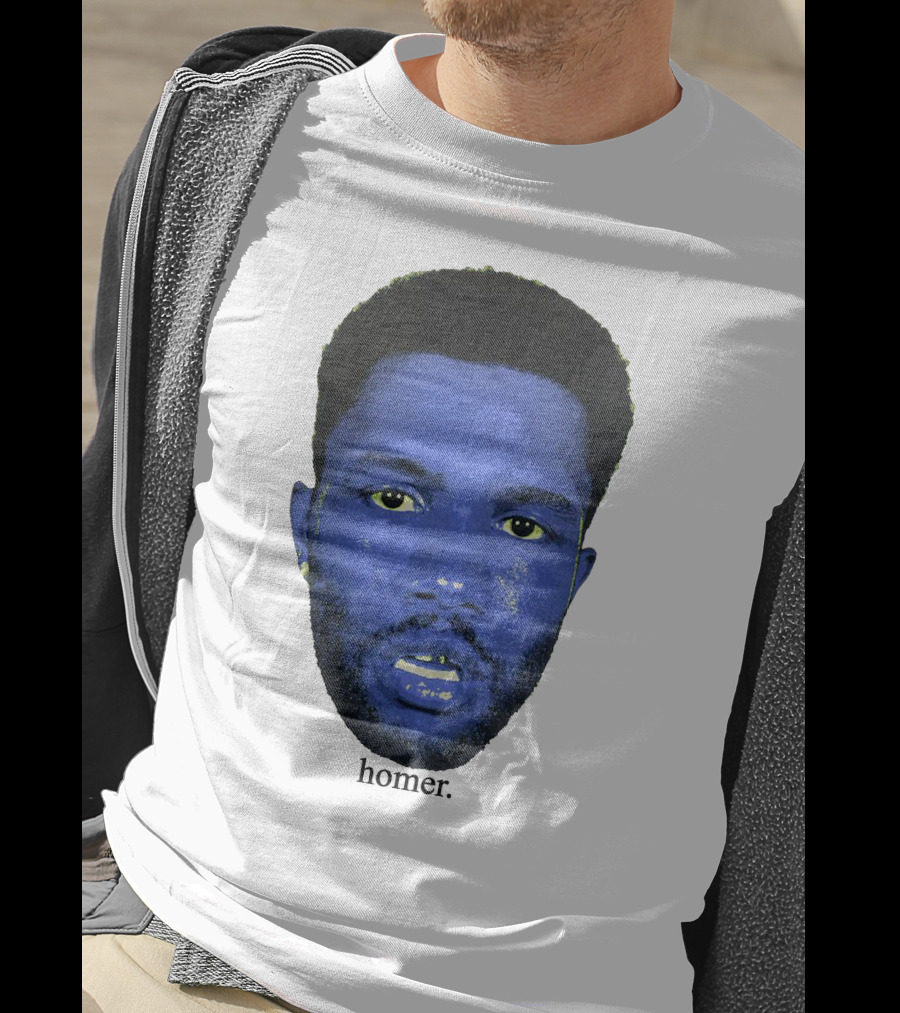 Frank Ocean Homer Bebe Boy Blue Face Typography T-Shirt