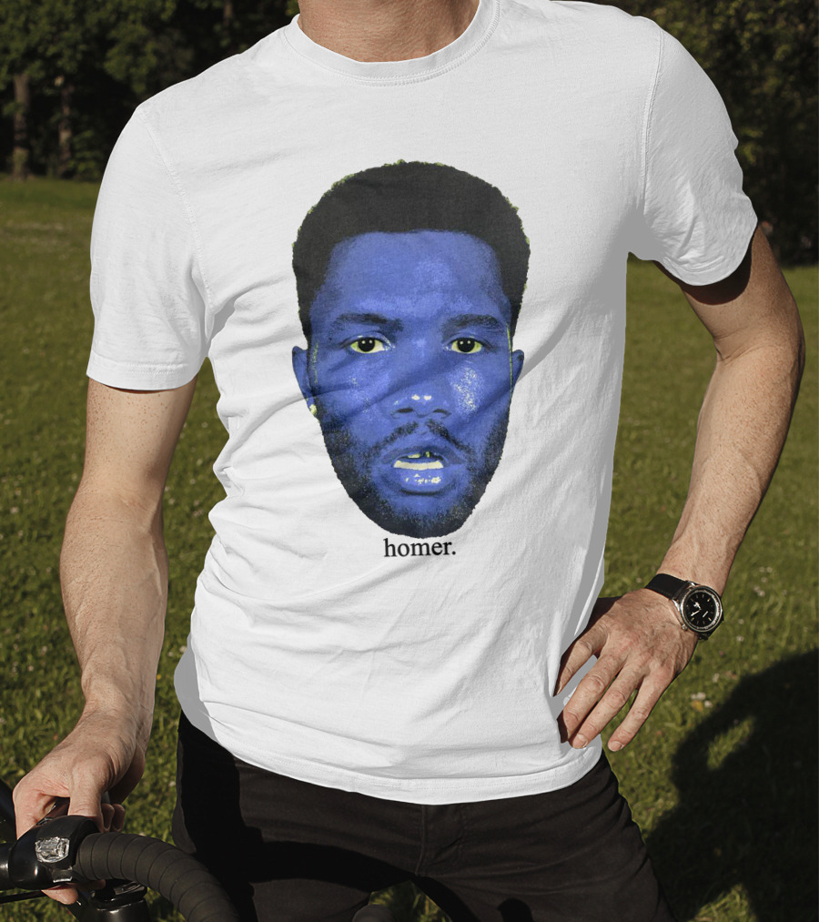 Frank Ocean Homer Bebe Boy Blue Face Typography T-Shirt