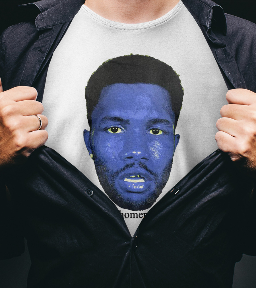 Frank Ocean Homer Bebe Boy Blue Face Typography T-Shirt