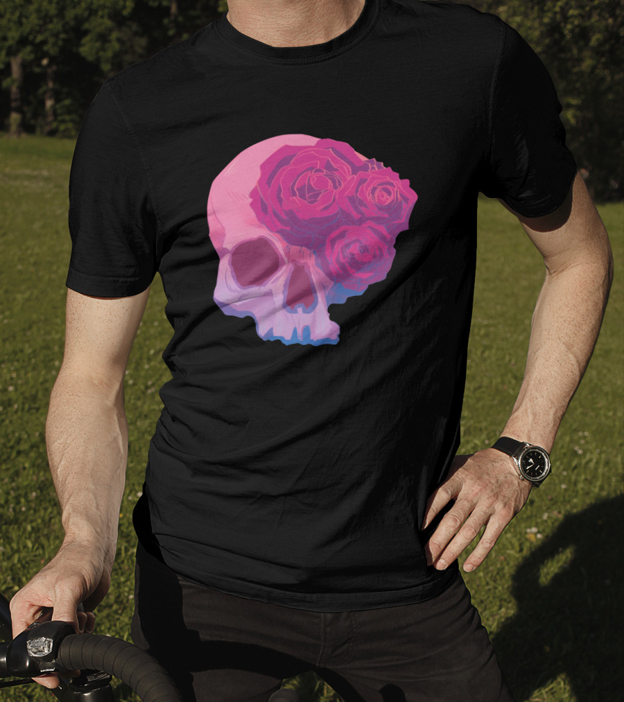 Taliesin Jaffe Pink Skull With Gothic Roses T-Shirt
