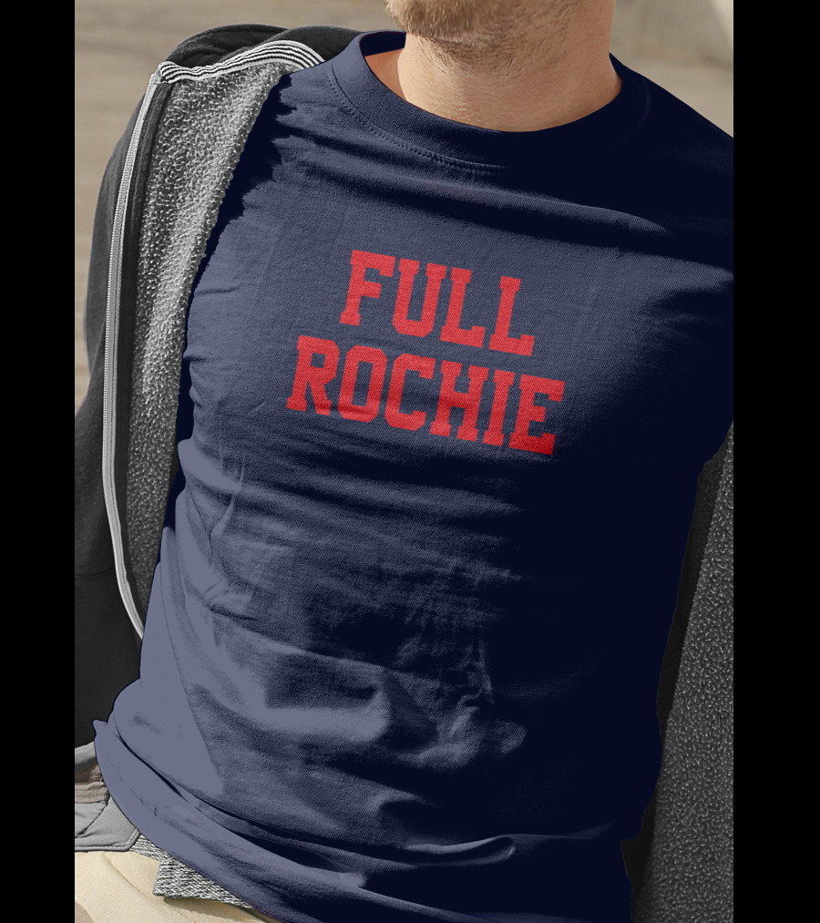 Dan Roche Full Rochie Bold Red Text On Dark Blue T-Shirt