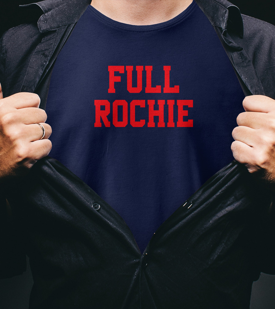 Dan Roche Full Rochie Bold Red Text On Dark Blue T-Shirt