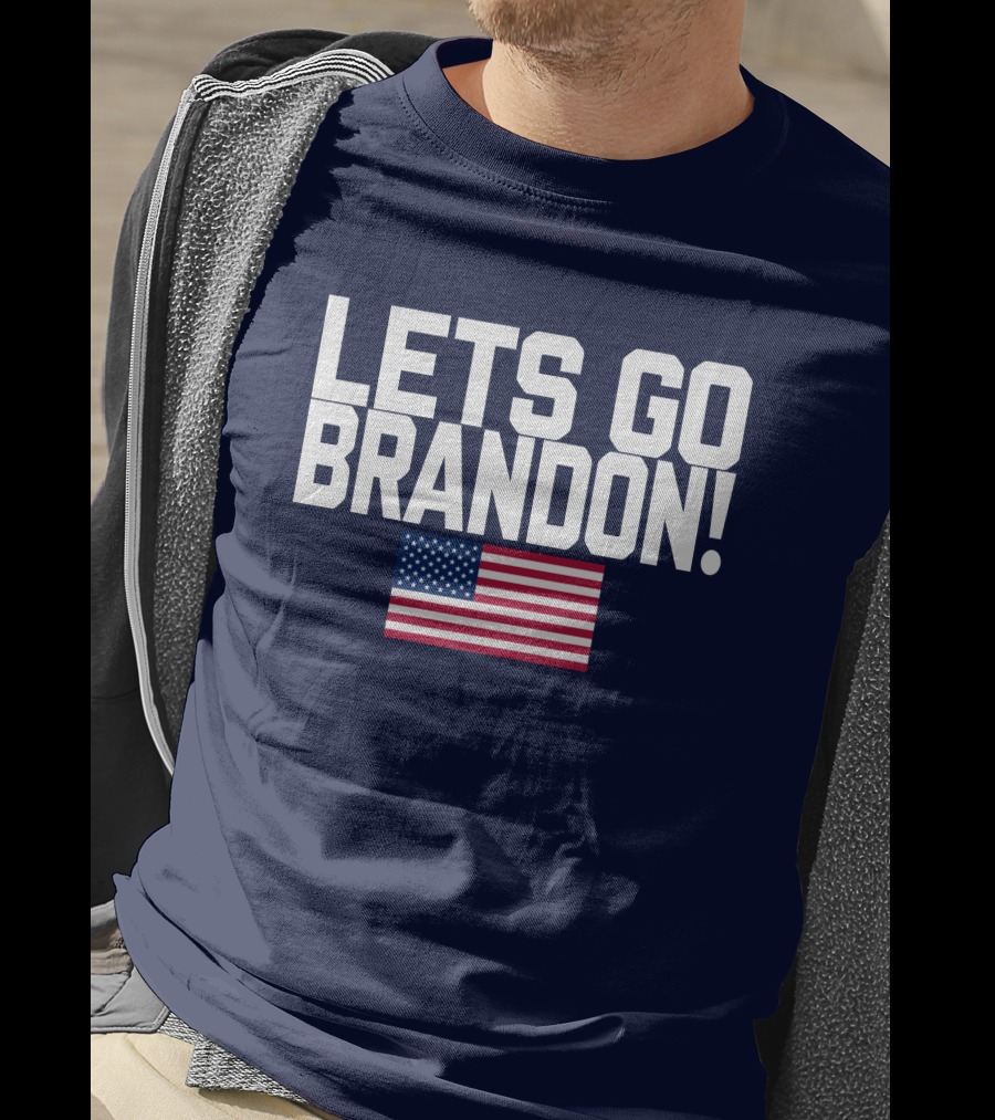 Lets Go Brandon Marine Veteran American Flag T-Shirt
