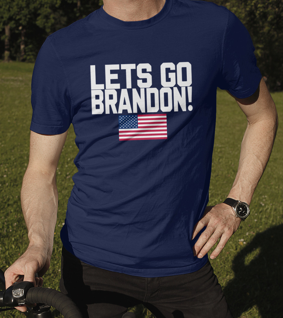 Lets Go Brandon Marine Veteran American Flag T-Shirt