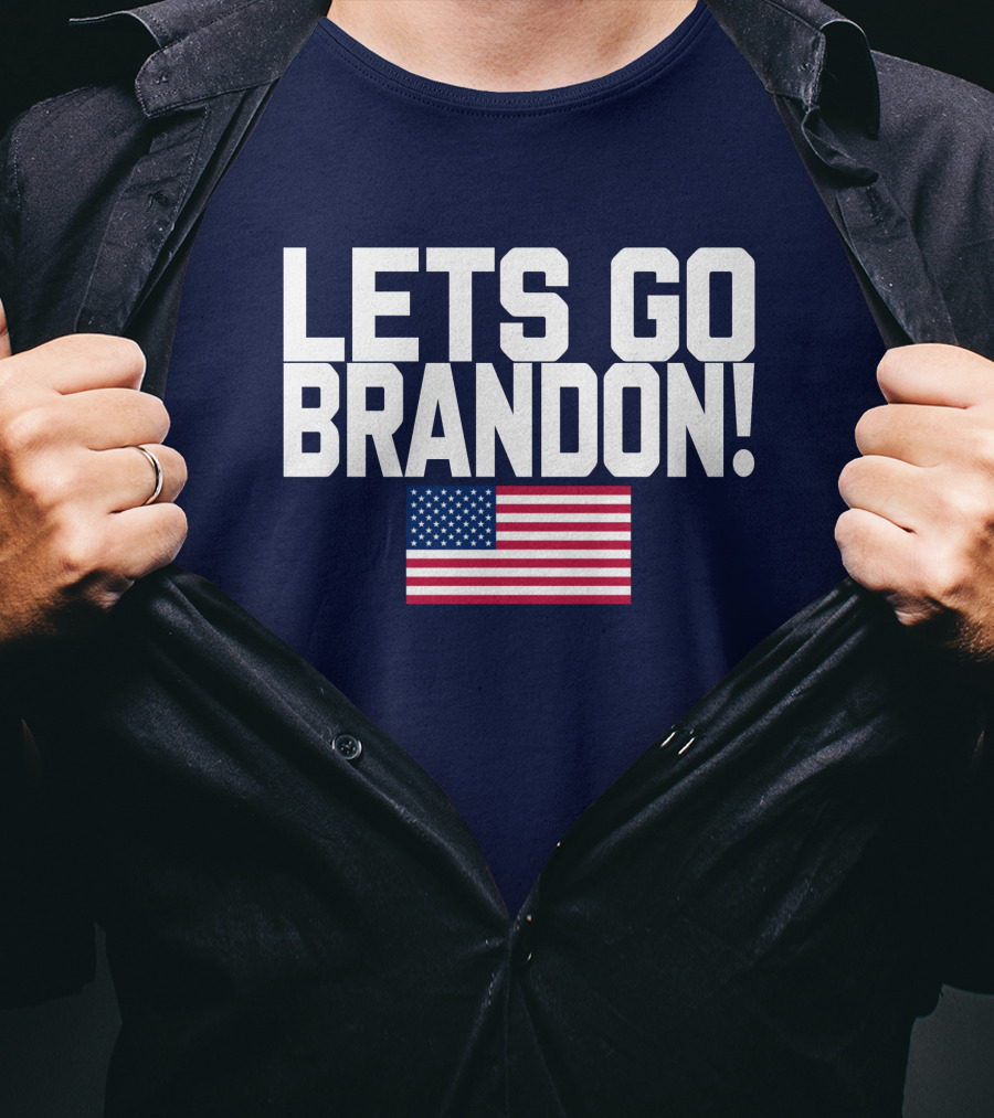 Lets Go Brandon Marine Veteran American Flag T-Shirt