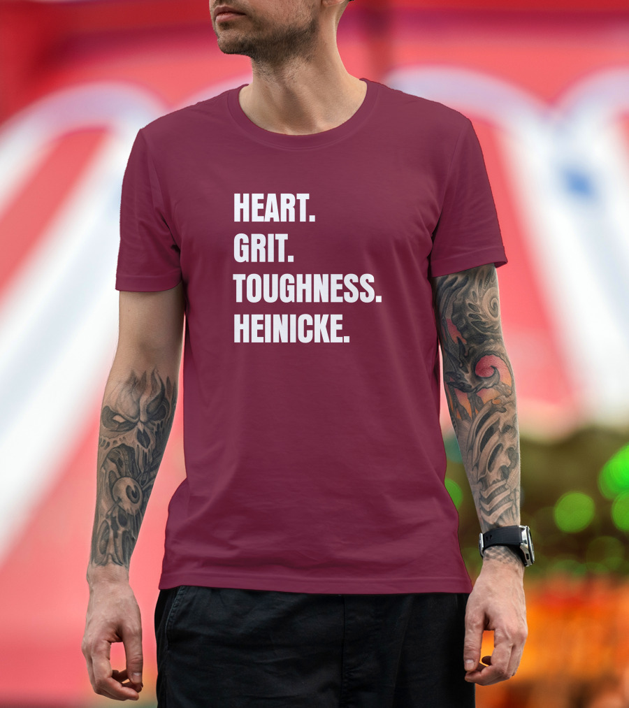 Heart Grit Toughness Heinicke Football Motivation T-Shirt