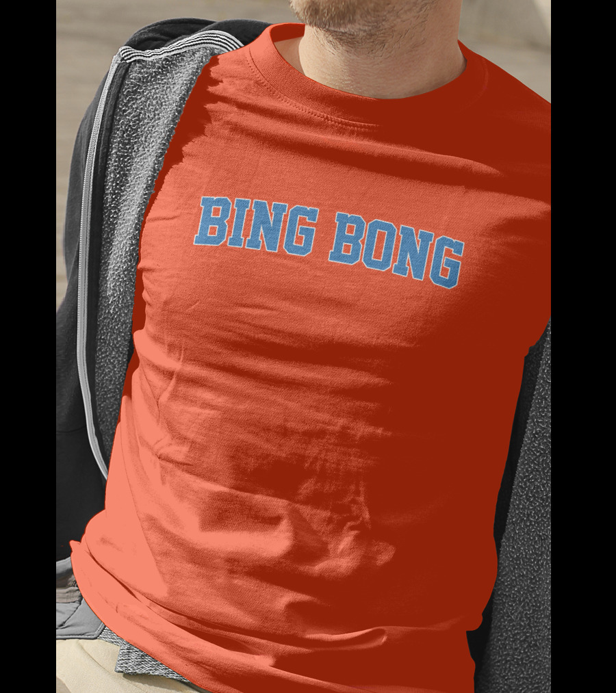 Bing Bong Orange Blue Text T-Shirt