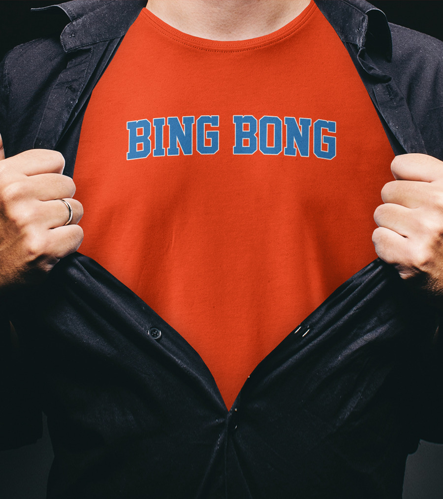 Bing Bong Orange Blue Text T-Shirt
