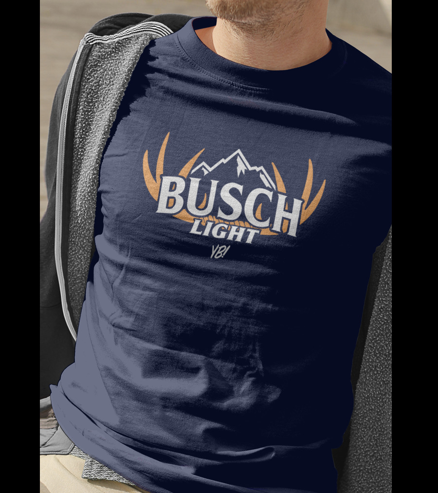 Busch Light YB Hunt Antler Logo Mountain T-Shirt