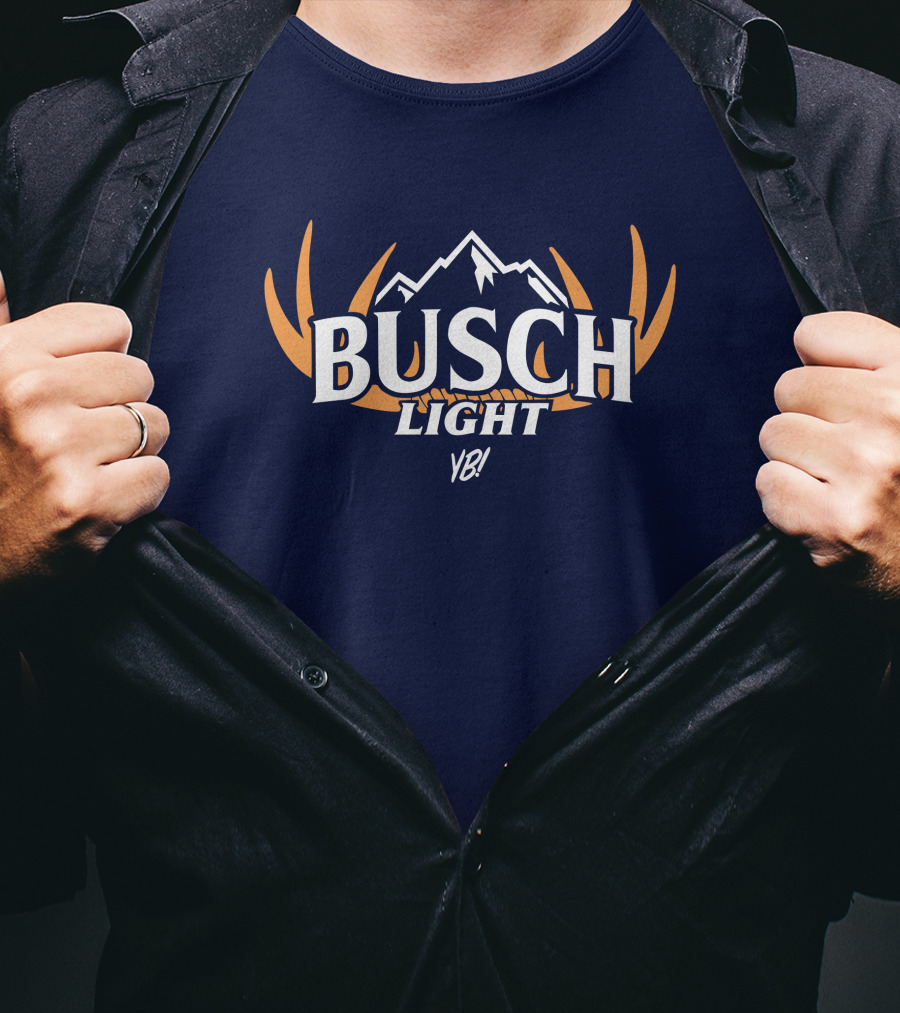 Busch Light YB Hunt Antler Logo Mountain T-Shirt
