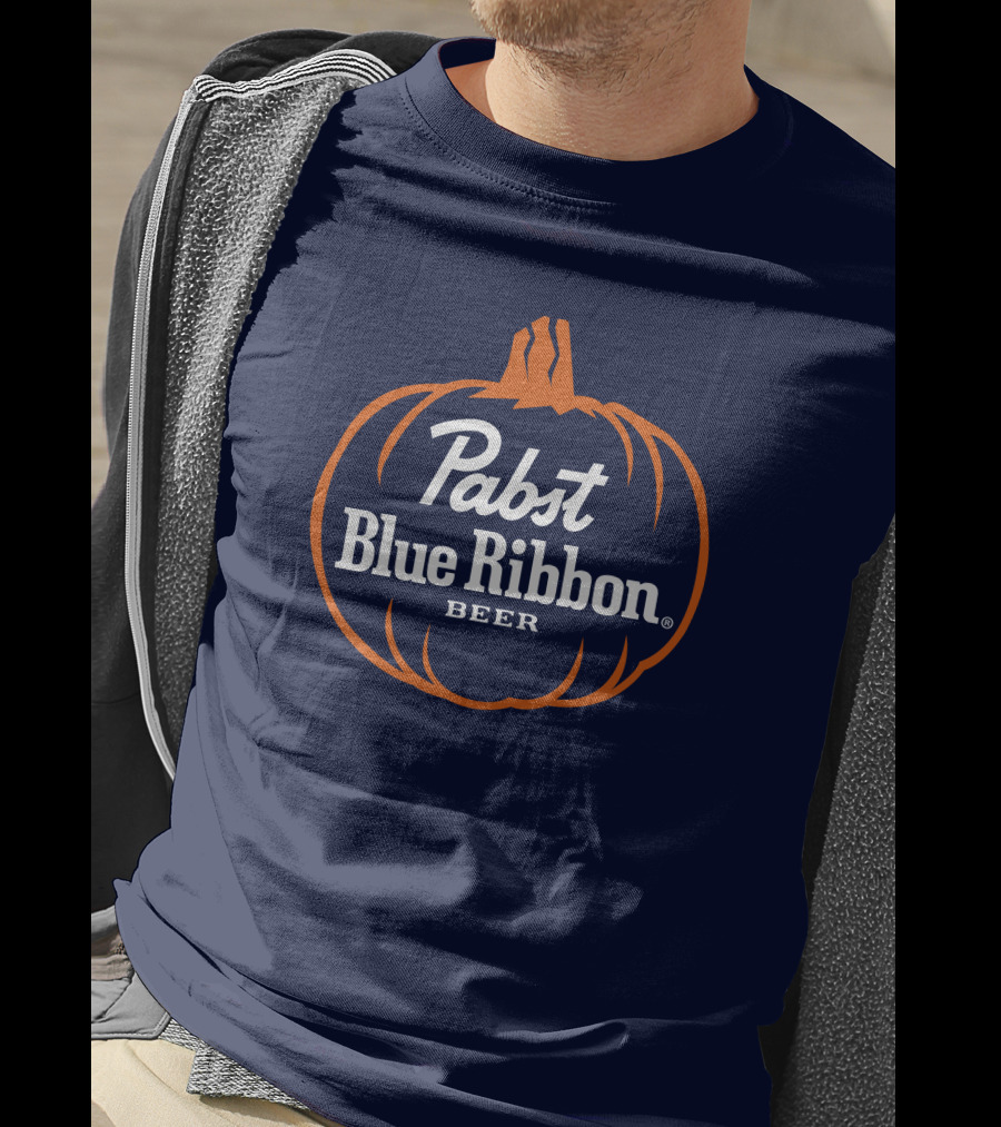 Pabst Blue Ribbon Beer Pumpkin Halloween T-Shirt