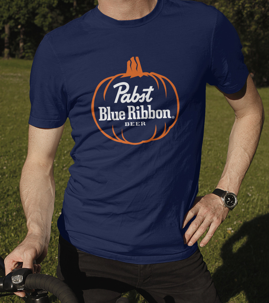 Pabst Blue Ribbon Beer Pumpkin Halloween T-Shirt