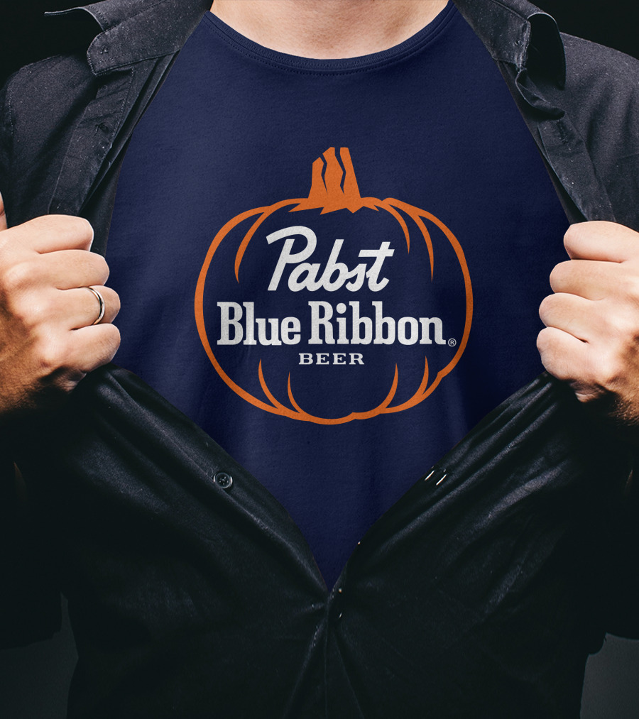 Pabst Blue Ribbon Beer Pumpkin Halloween T-Shirt